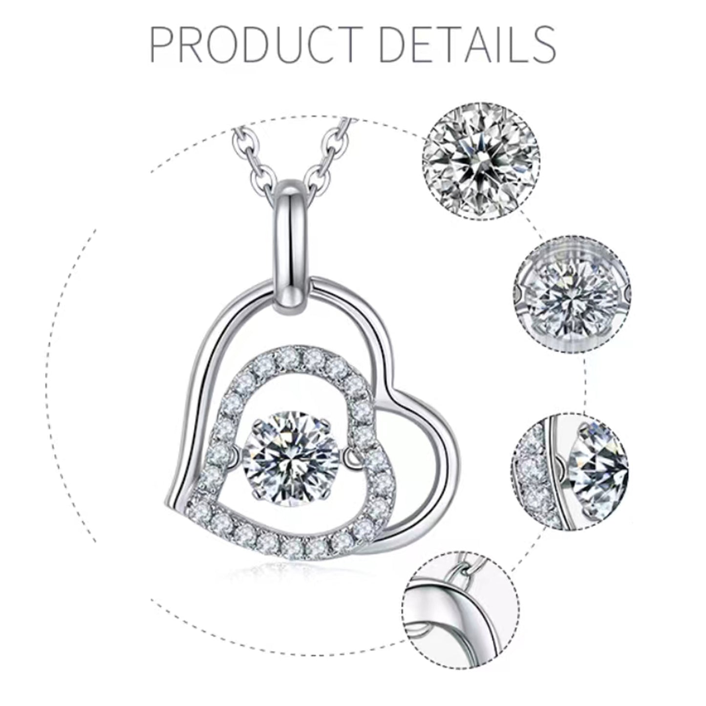 Spin Moissanite Necklace in Sterling Silver: Turn to Shine(GZMSYP-OLDG)