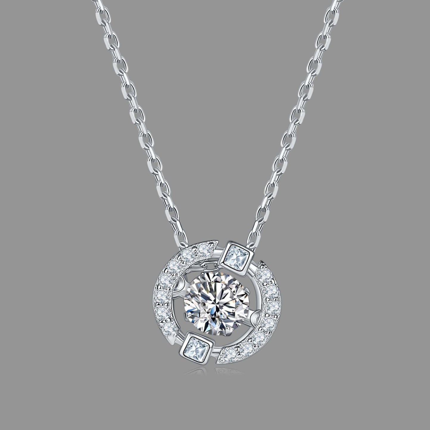 Necklace made of spin moissanite, "Whirlwind of Radiance(GZMSYP-OLDK)