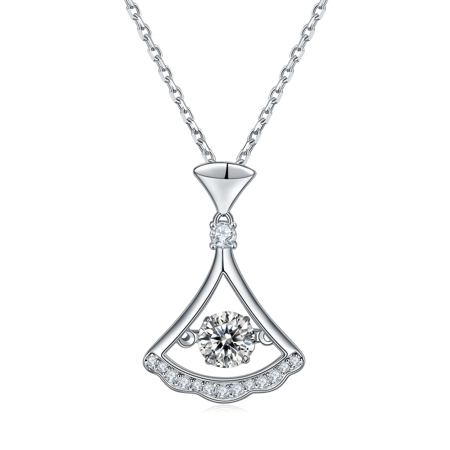 Necklace with Moissanite Spin to Mesmerize in Motion(GZMSYP-OLDM)