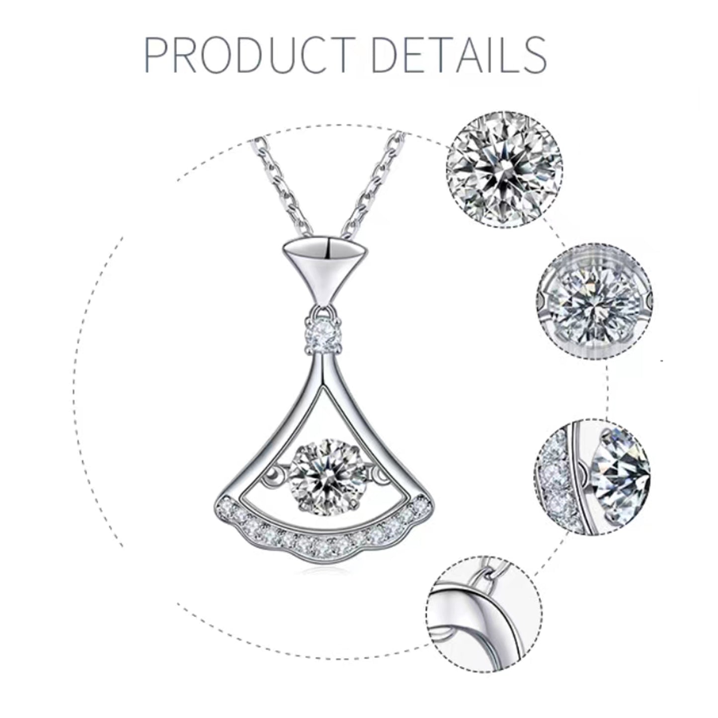 Necklace with Moissanite Spin to Mesmerize in Motion(GZMSYP-OLDM)