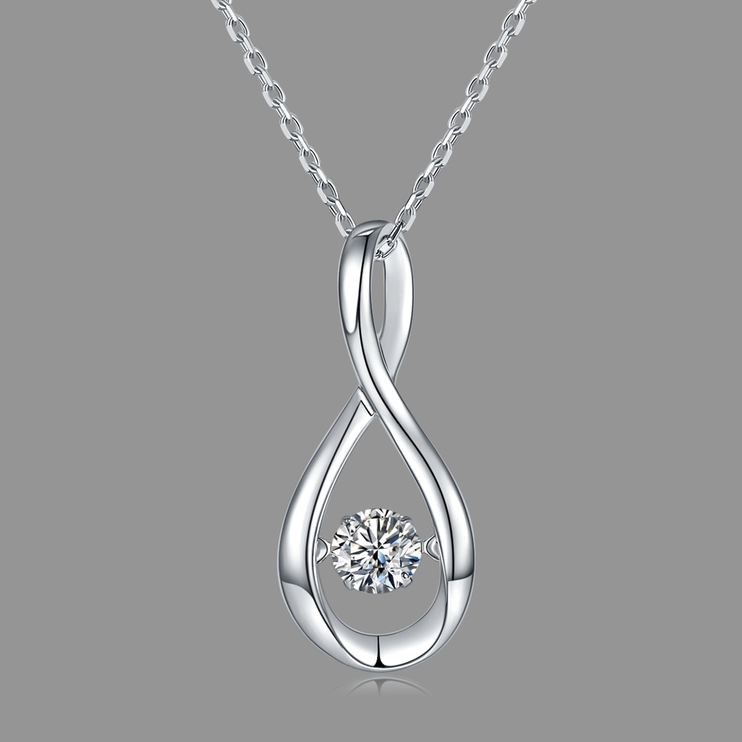 Necklace with Round Cut Moissanite That Spins and Sparkles(GZMSYP-OLDO)