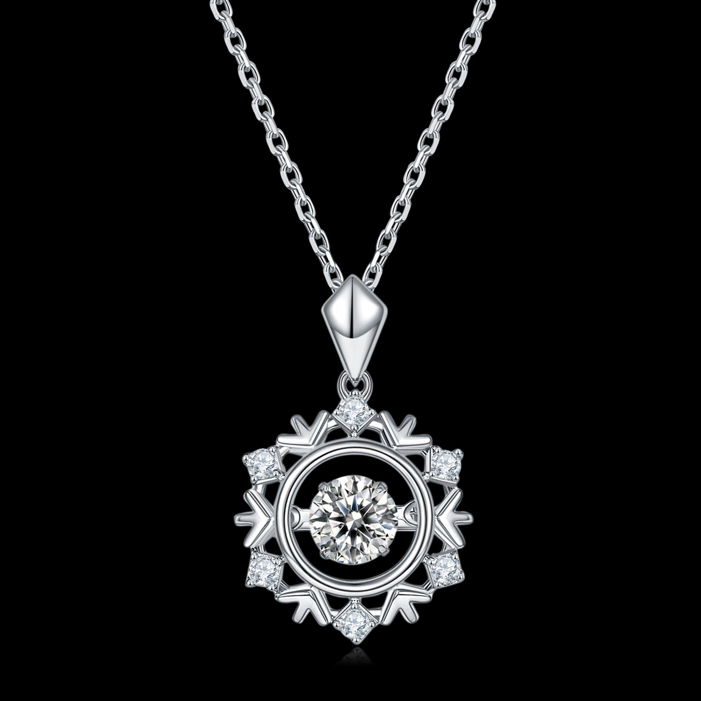 Moissanite Pendant with an Infinite Sparkle Spin in Silver(GZMSYP-OLDQ)