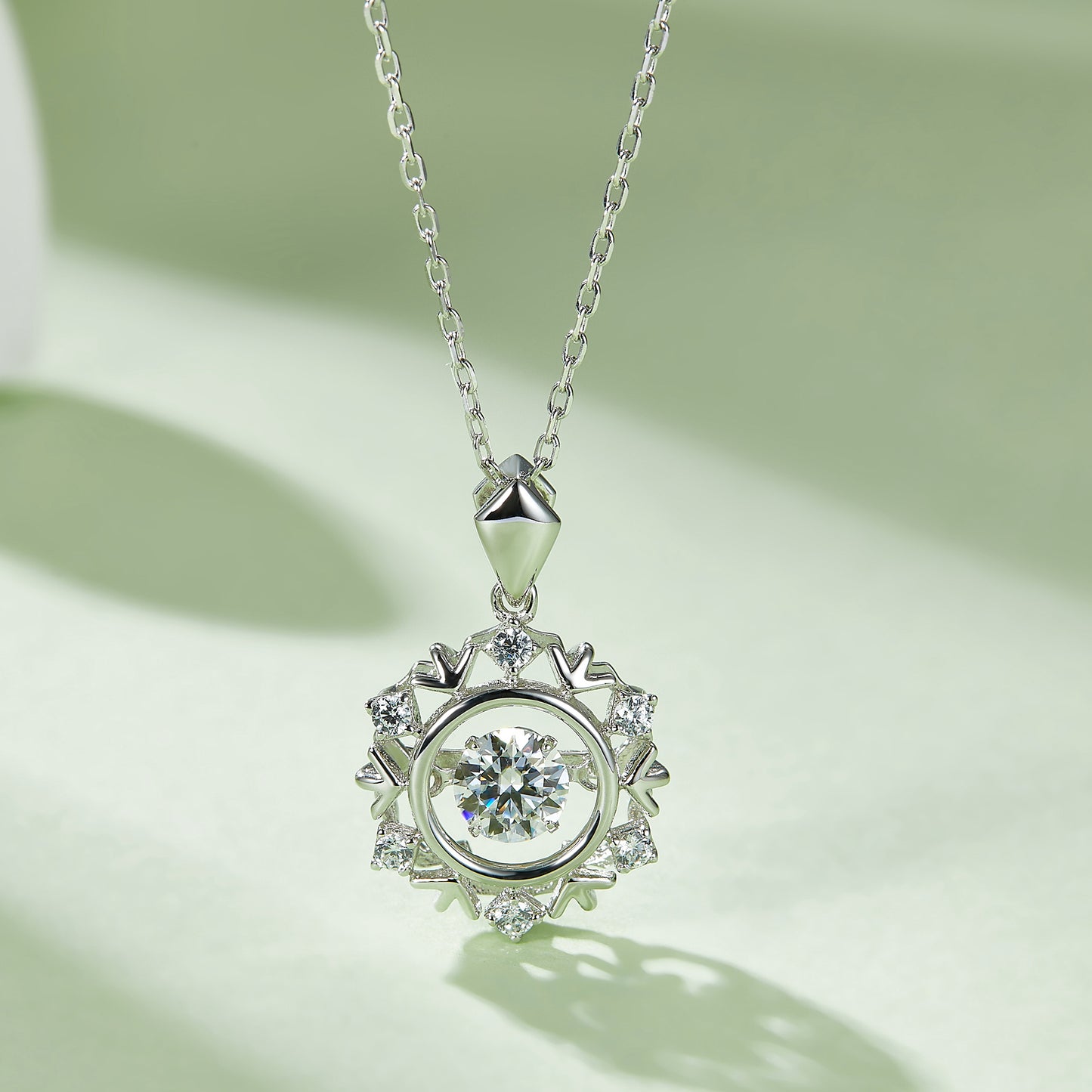 Moissanite Pendant with an Infinite Sparkle Spin in Silver(GZMSYP-OLDQ)