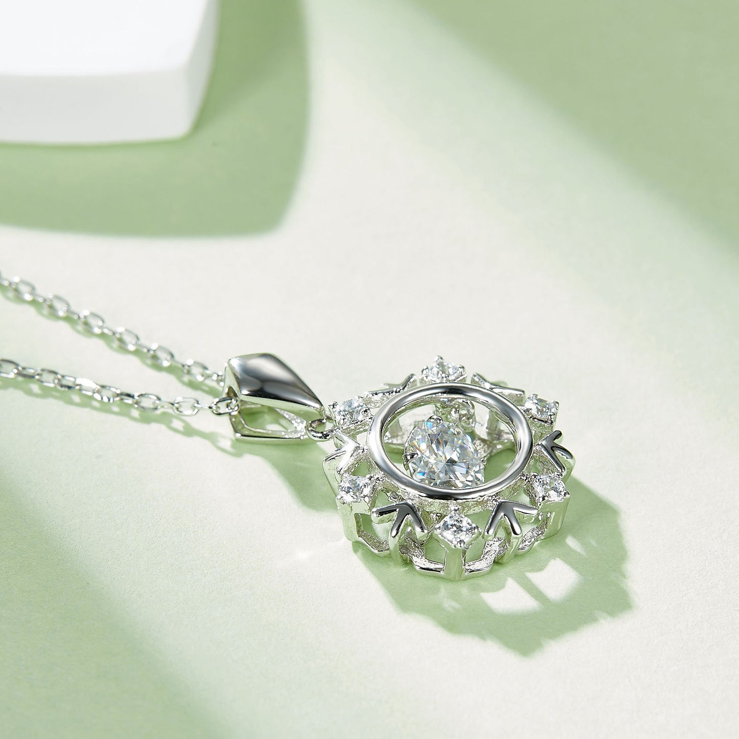 Moissanite Pendant with an Infinite Sparkle Spin in Silver(GZMSYP-OLDQ)