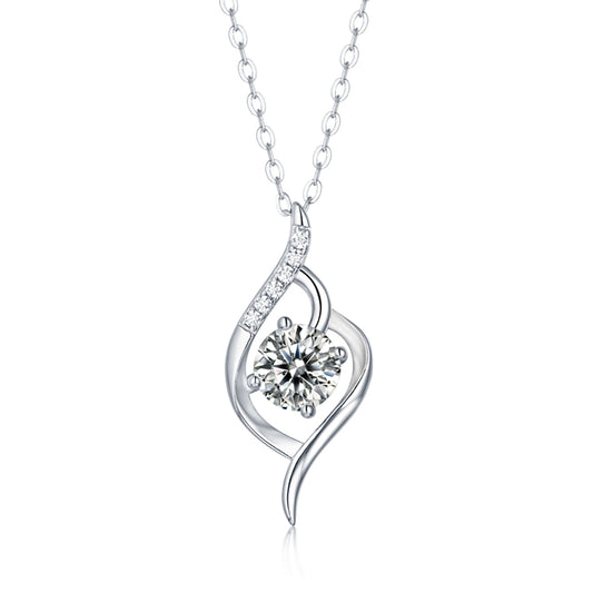 Round Moissanite Pendant in S925 Silver, 1ct of Pure Luxury(GZJZ-P10472-6.5)