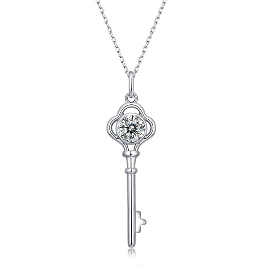 Stunning 6.5mm Moissanite Necklace in Silver with Enchanting Simplicity(GZJZ-P10671-6.5)