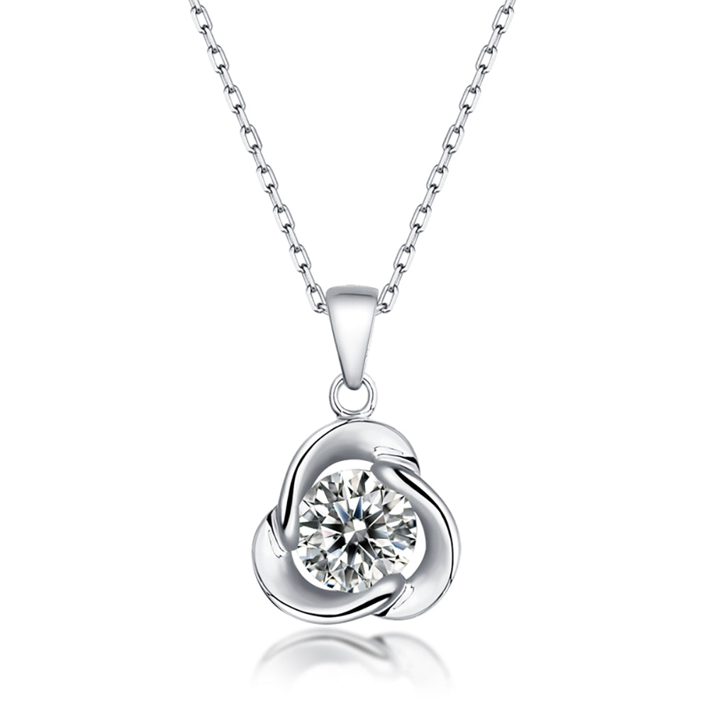 1ct Round Cut Necklace with S925 Chain, Moissanite Majesty(GZJZ-P10672-6.5MM)