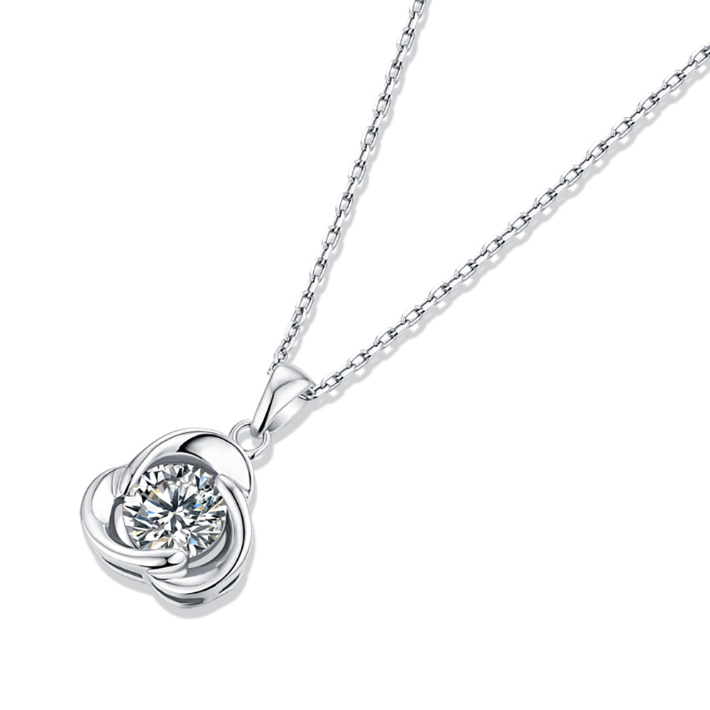 1ct Round Cut Necklace with S925 Chain, Moissanite Majesty(GZJZ-P10672-6.5MM)