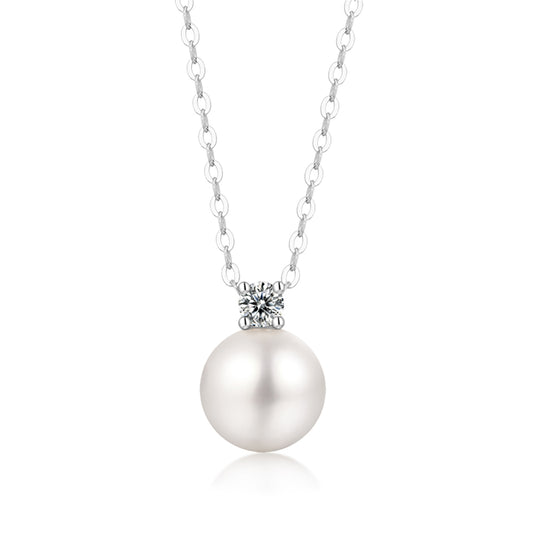 S925 Silver Necklace with Lustrous Pearls for Pearl Elegance(GZJZ-P10728）