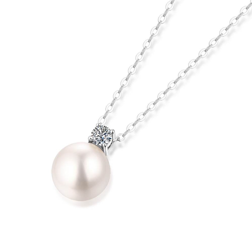 S925 Silver Necklace with Lustrous Pearls for Pearl Elegance(GZJZ-P10728）