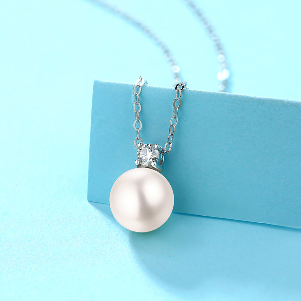 S925 Silver Necklace with Lustrous Pearls for Pearl Elegance(GZJZ-P10728）