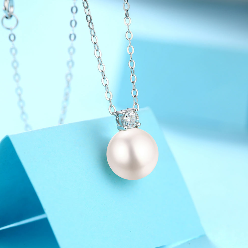 S925 Silver Necklace with Lustrous Pearls for Pearl Elegance(GZJZ-P10728）