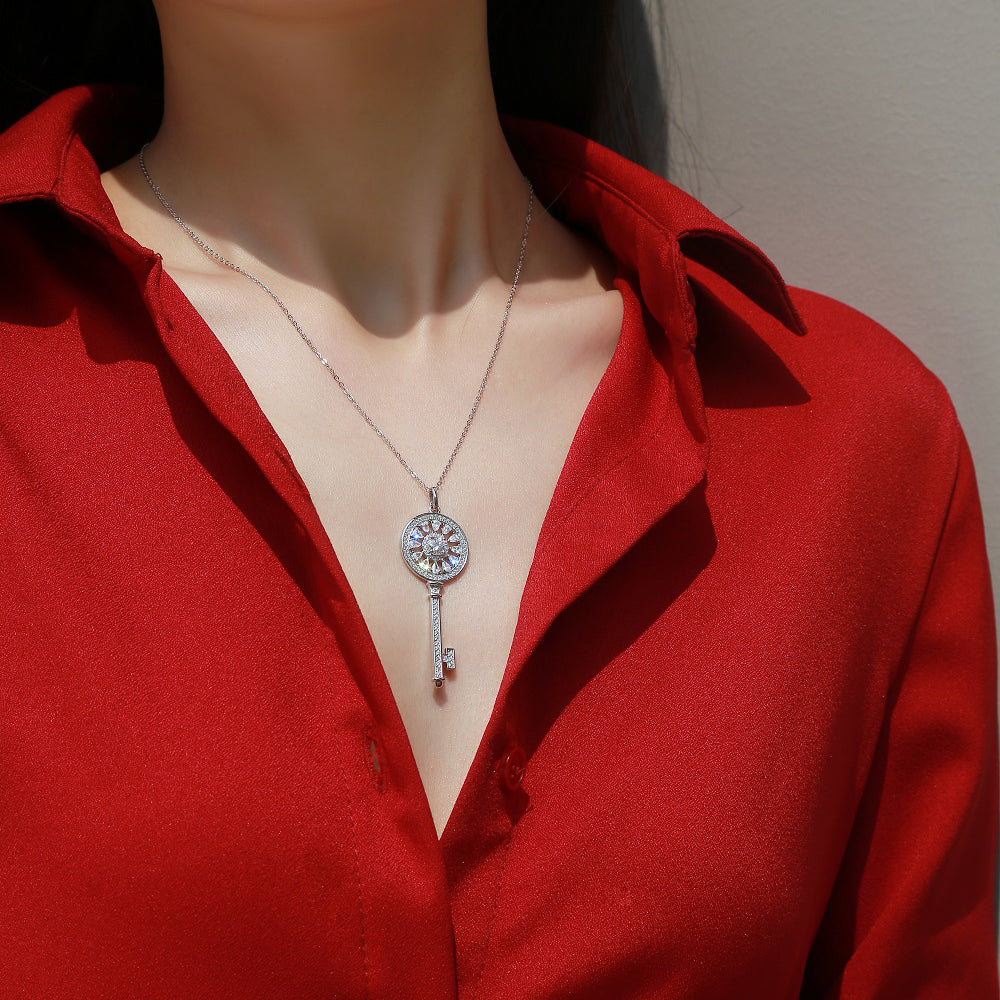 A Glimpse of Luxury: S925 Sterling Silver Moissanite Necklace(GZJZ-P11149--5)