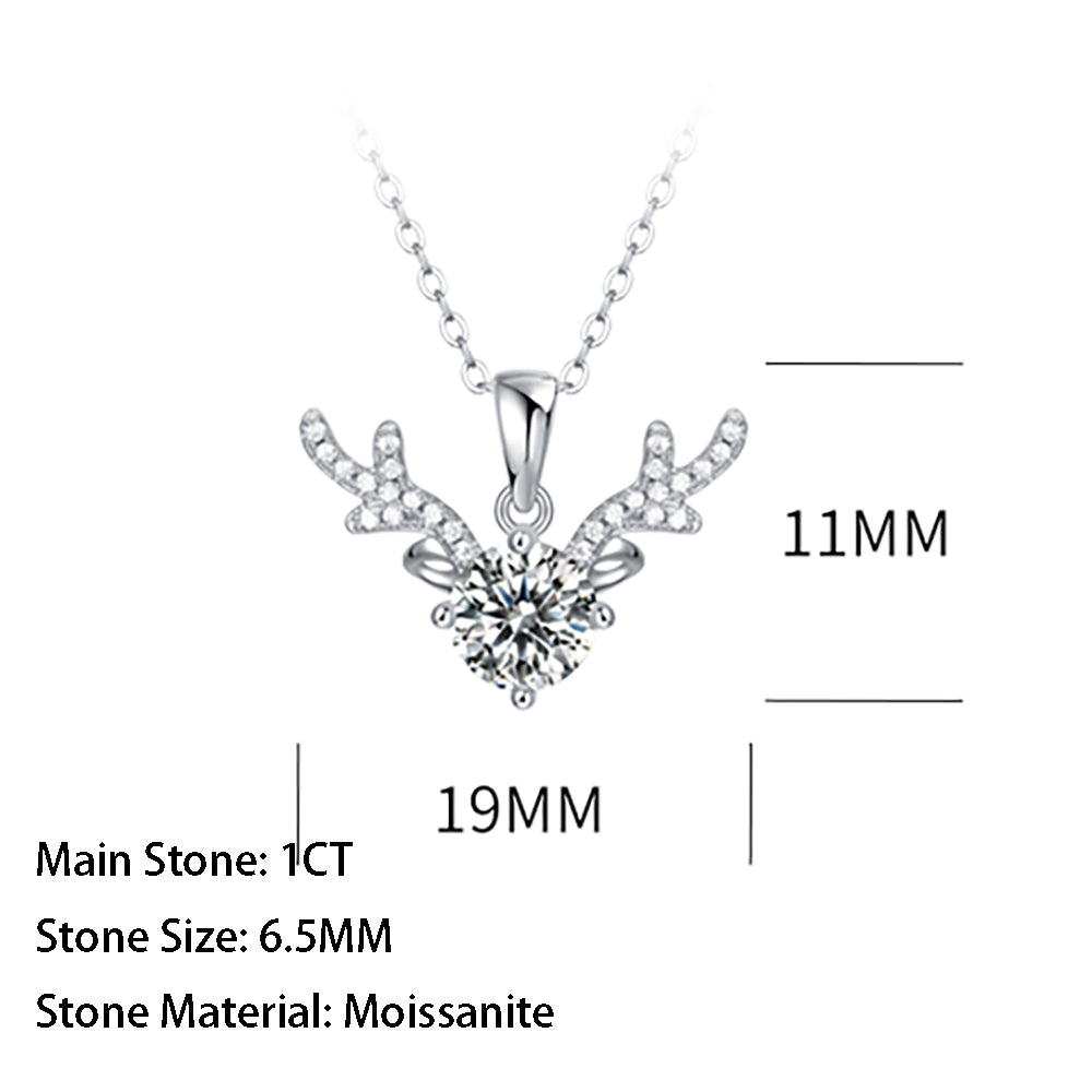 Graceful and glitzy 6.5mm Moissanite Beauty on S925 Chain(GZJZ-P11165-6.5)