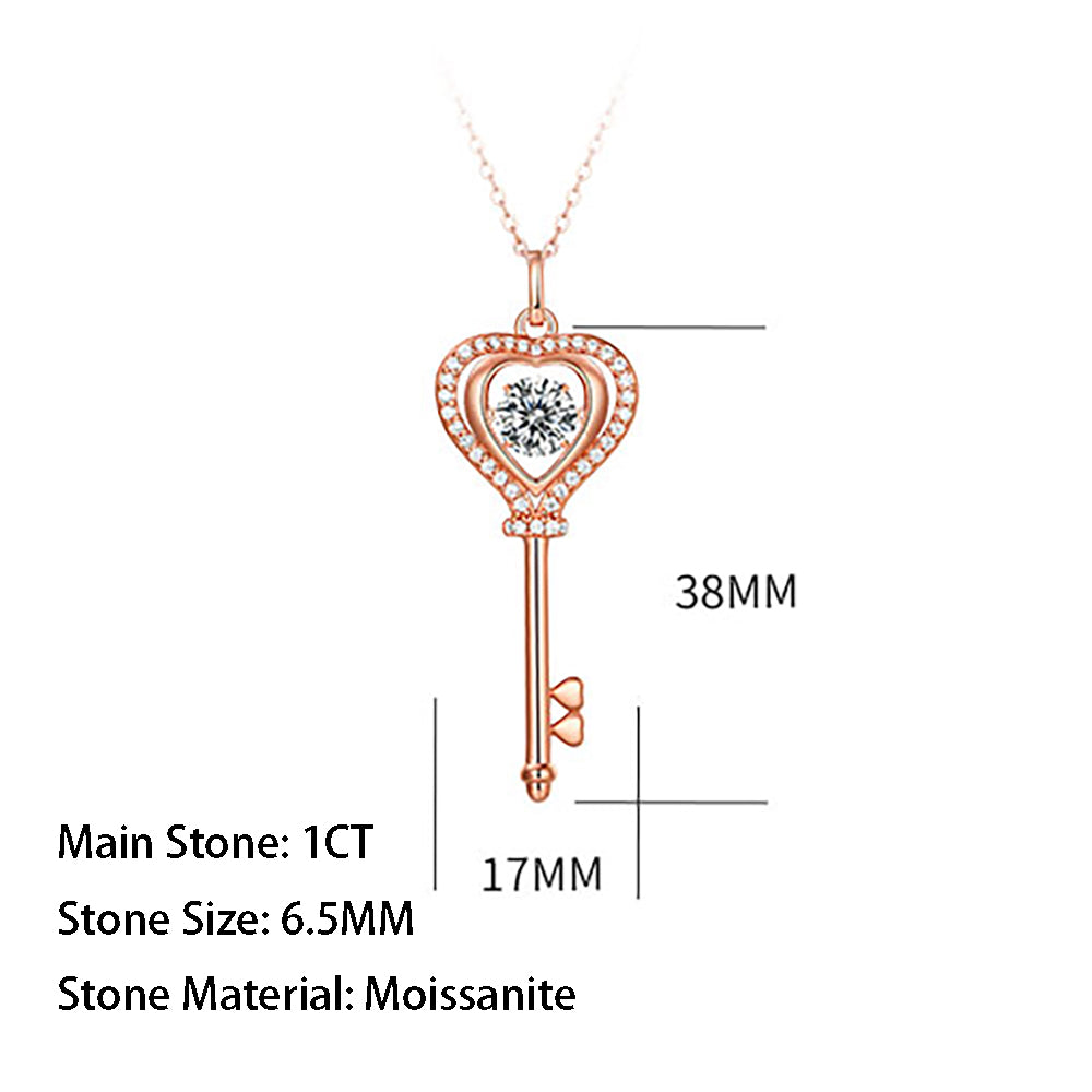 S925 Silver Moissanite Necklace with 1ct Brilliance, Eternal Charm(GZJZ-P11173-6.5MM)