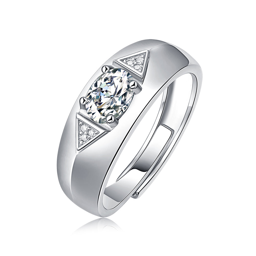 Silver Ring with Dazzling Brilliance and Moissanite Magic(GZJZ-P11769)