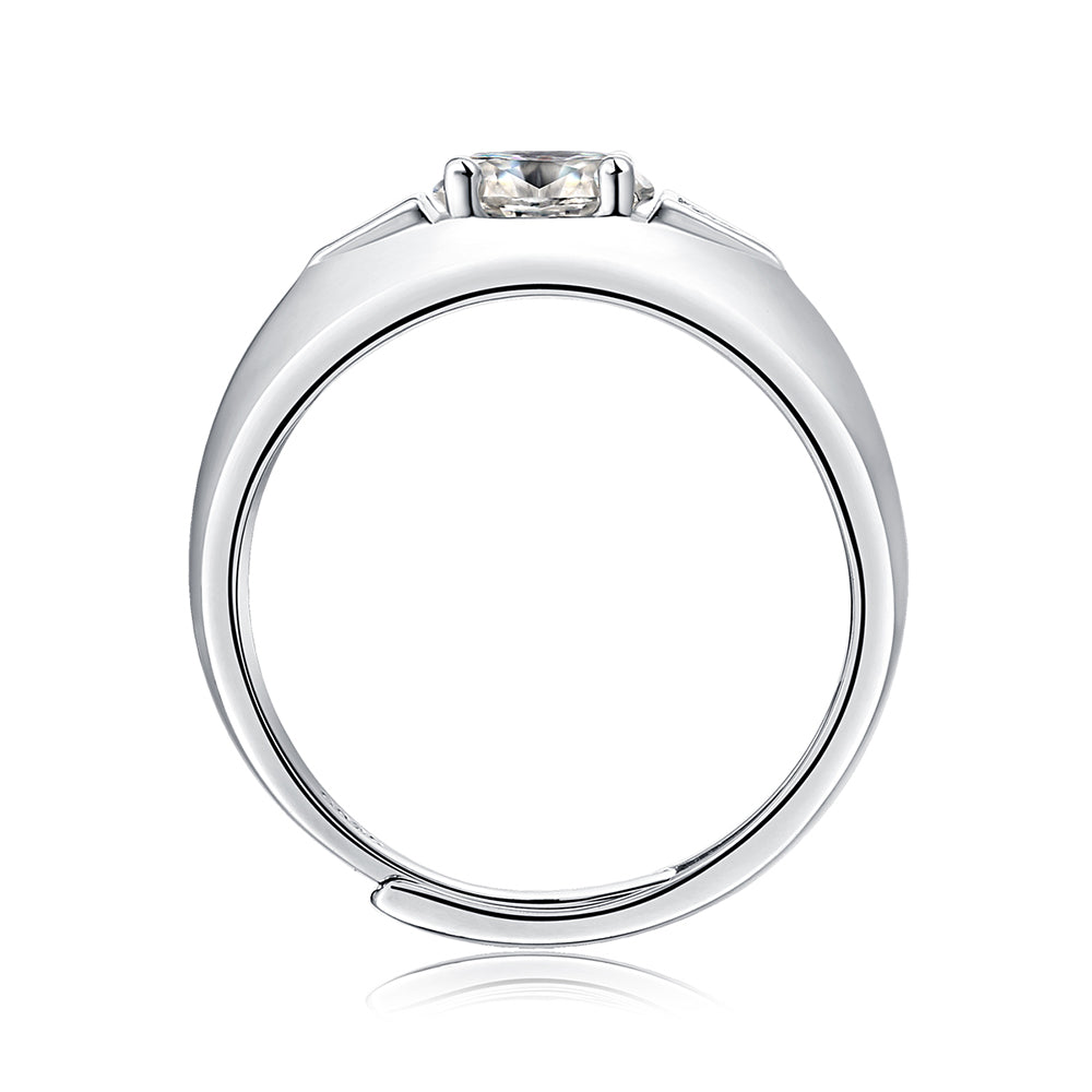 Silver Ring with Dazzling Brilliance and Moissanite Magic(GZJZ-P11769)