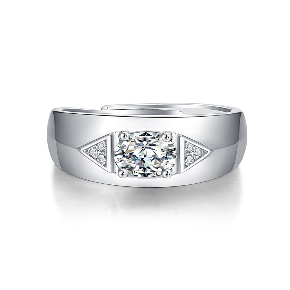 Silver Ring with Dazzling Brilliance and Moissanite Magic(GZJZ-P11769)