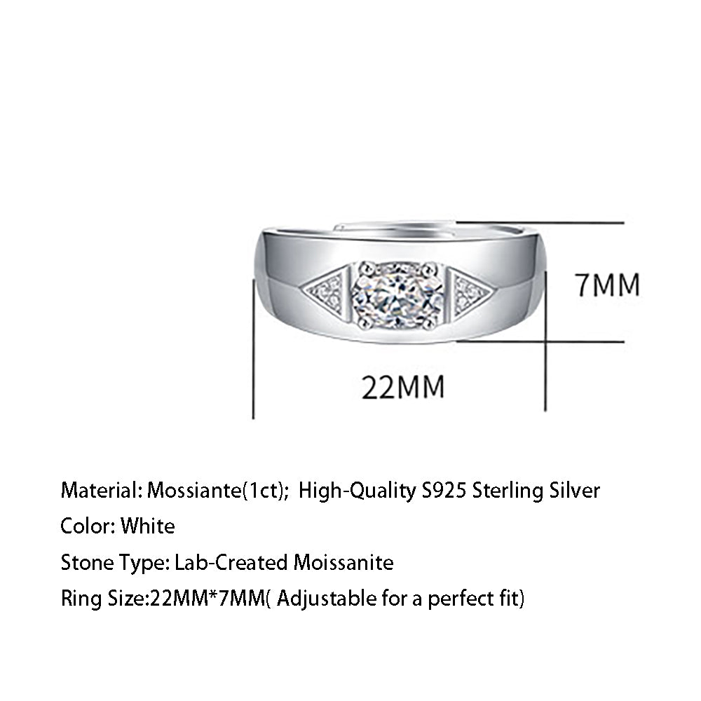 Silver Ring with Dazzling Brilliance and Moissanite Magic(GZJZ-P11769)