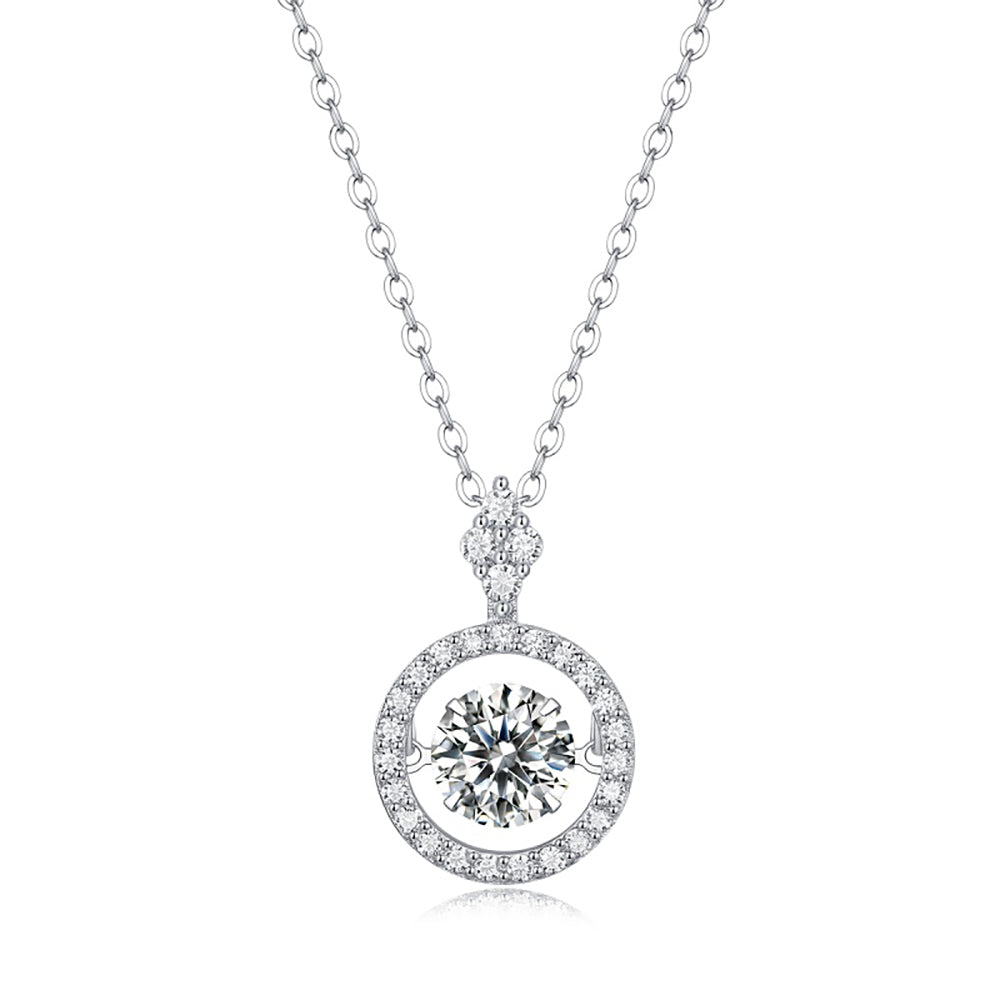 Classic Simplicity: 1ct Moissanite Beauty on S925 Silver Chain(GZJZ-P13318-6.5MM)