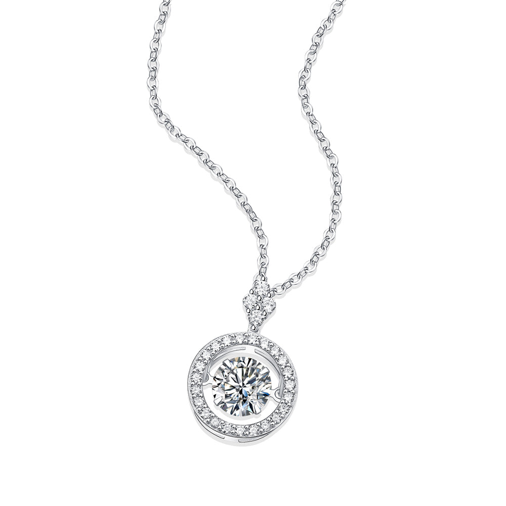 Classic Simplicity: 1ct Moissanite Beauty on S925 Silver Chain(GZJZ-P13318-6.5MM)