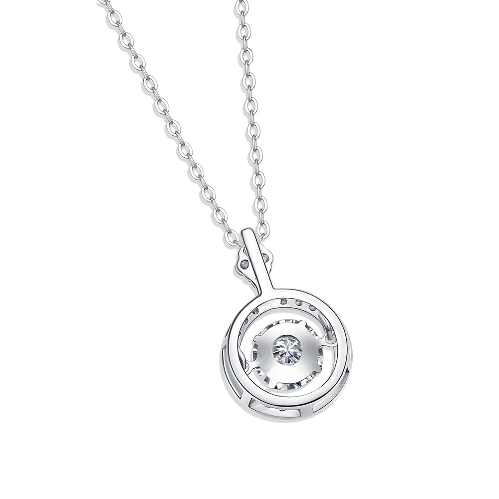 Classic Simplicity: 1ct Moissanite Beauty on S925 Silver Chain(GZJZ-P13318-6.5MM)