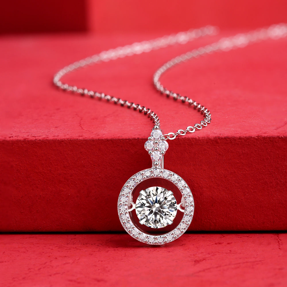 Classic Simplicity: 1ct Moissanite Beauty on S925 Silver Chain(GZJZ-P13318-6.5MM)