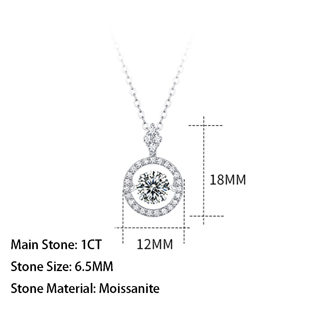 Classic Simplicity: 1ct Moissanite Beauty on S925 Silver Chain(GZJZ-P13318-6.5MM)