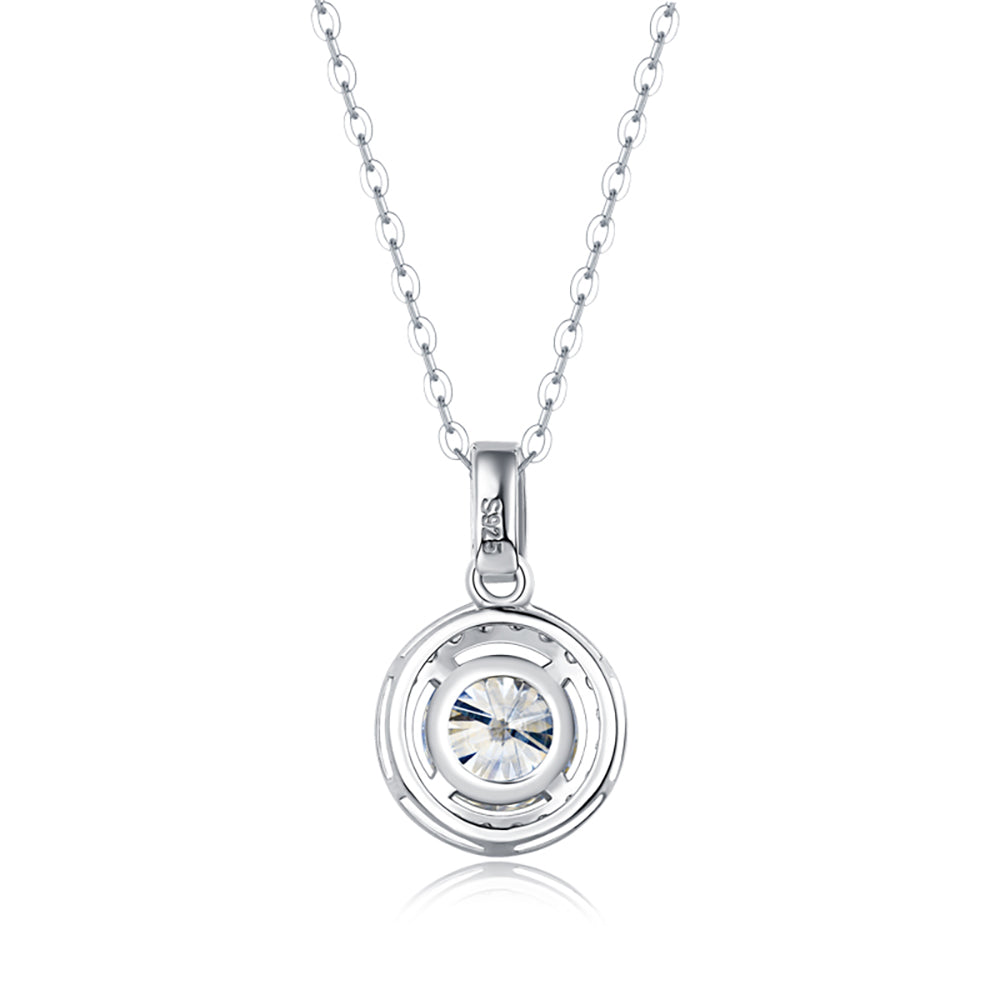 Radiate Beauty - Sparkling 1ct Moissanite Pendant on S925 Silver Chain(GZJZ-P9373-6.5)