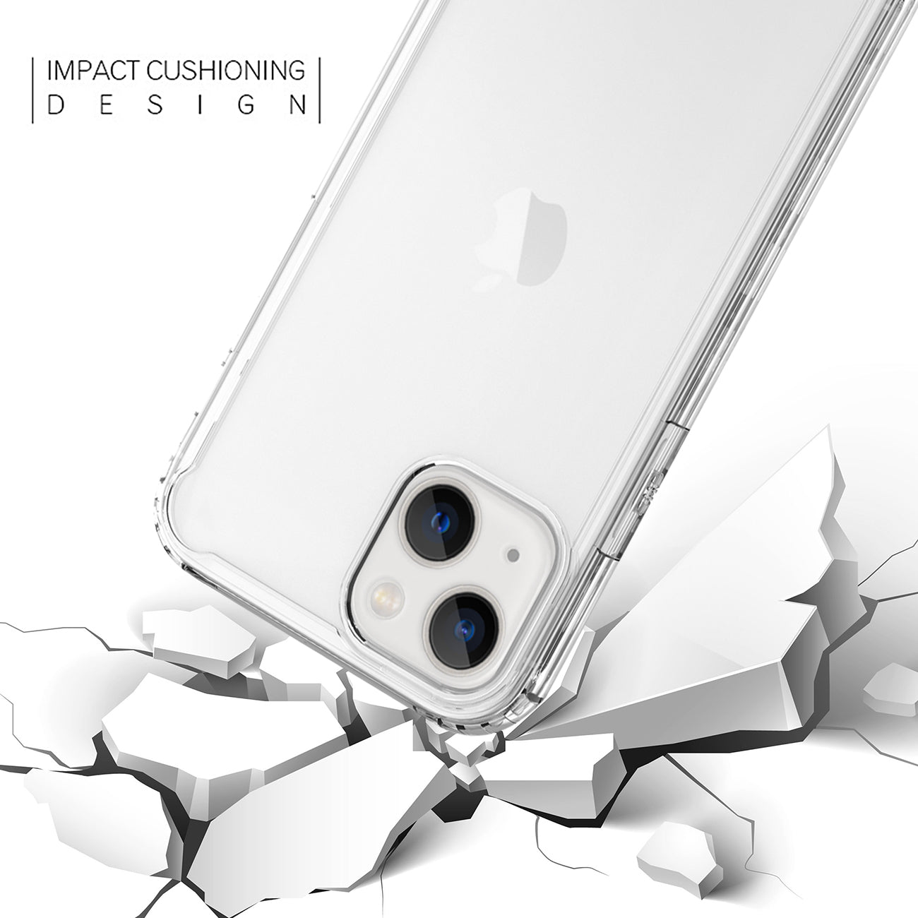 1 Set ( Case+Screen Protect)High Quality 2X Clean PC and TPU Bumper Case In Clear For Apple iPhone 13 Mini+ APPLE IPHONE 13 MINI 5.4 INCH 2.5D Super Durable Glass SKU: SCP12B-IPH13MINICL