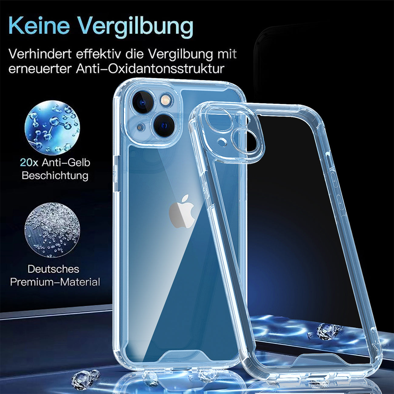 High Quality 2X Clean PC and TPU Bumper Case In Clear For Apple iPhone 14