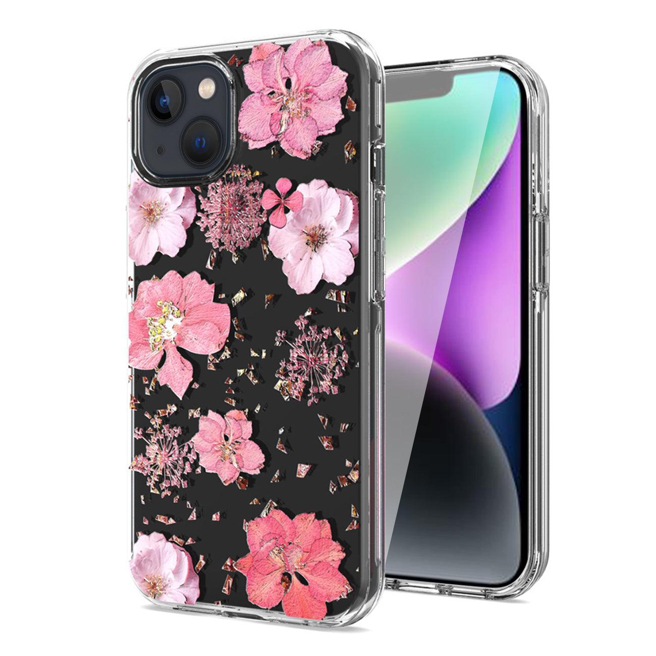 Pressed dried flower Design Phone case For iPhone 14 /13