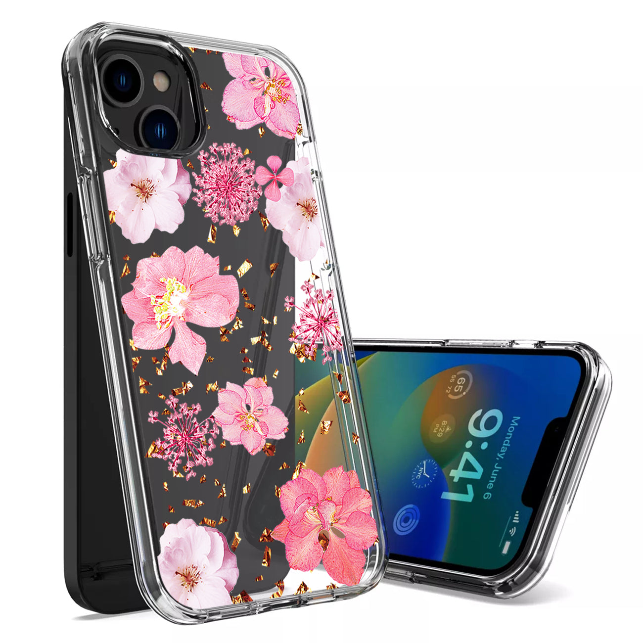 Pressed dried flower Design Phone case For iPhone 14 /13