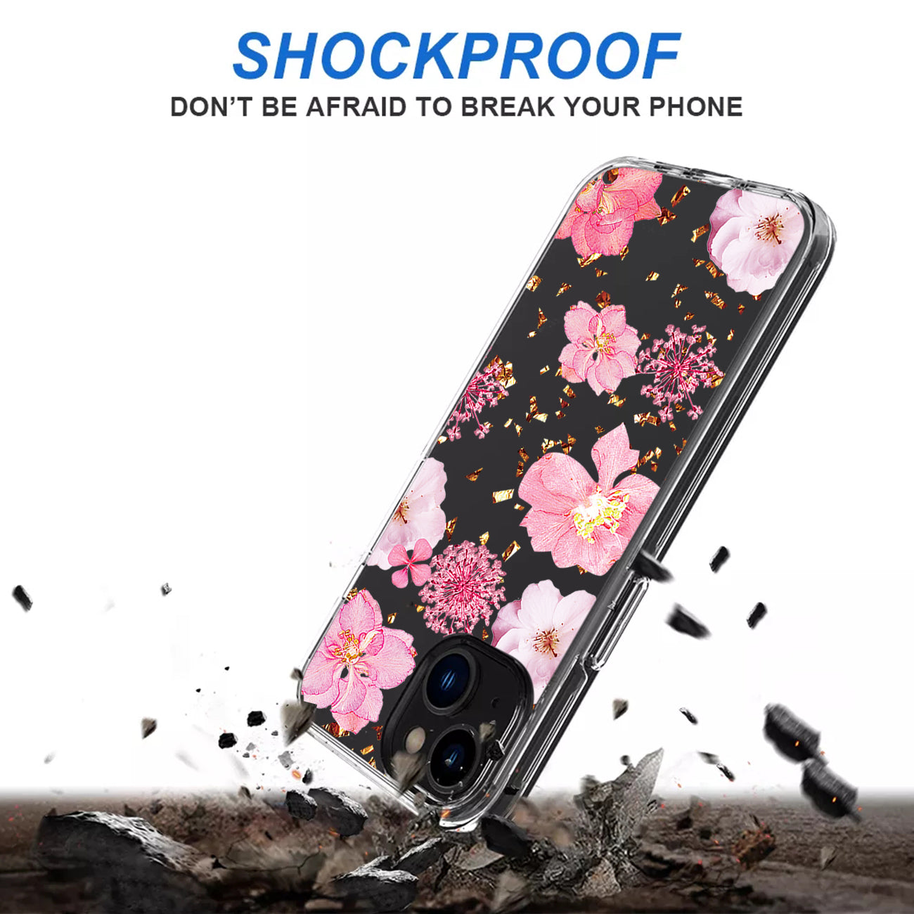 Pressed dried flower Design Phone case For iPhone 14 /13