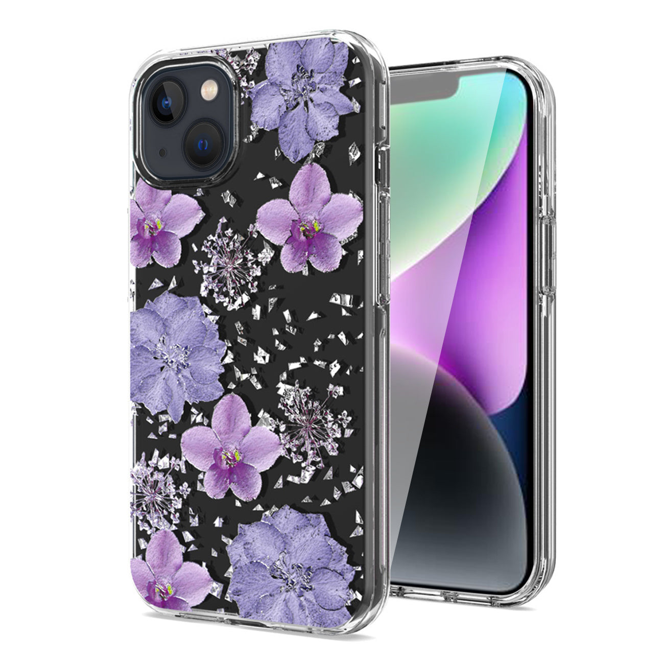 Pressed dried flower Design Phone case For iPhone 14 /13