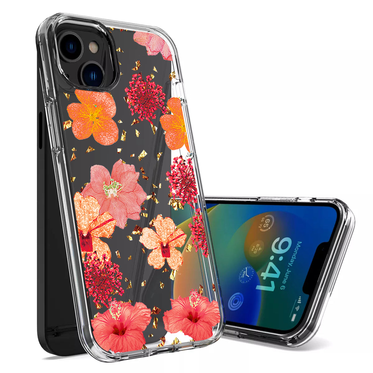 Pressed dried flower Design Phone case For iPhone 14 /13