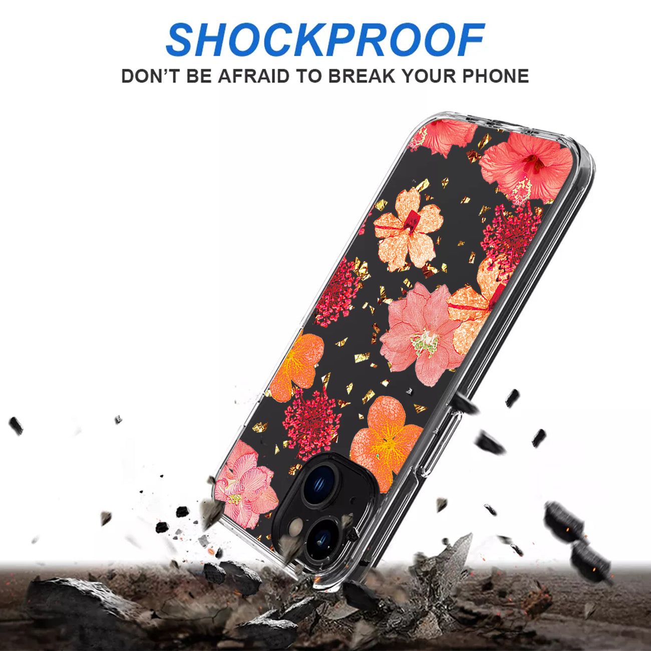 Pressed dried flower Design Phone case For iPhone 14 /13