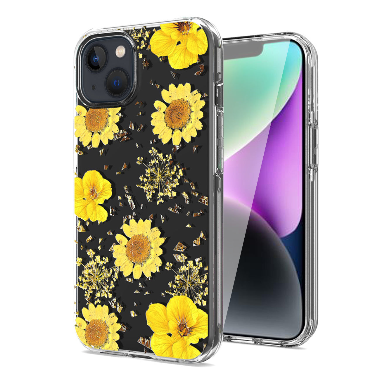 Pressed dried flower Design Phone case For iPhone 14 /13