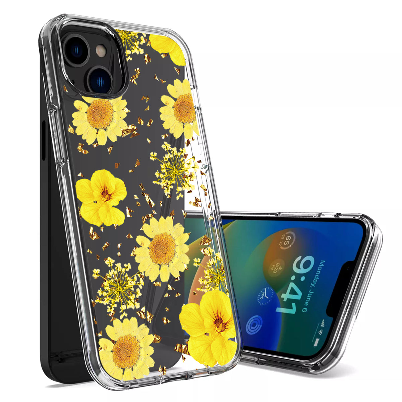 Pressed dried flower Design Phone case For iPhone 14 /13