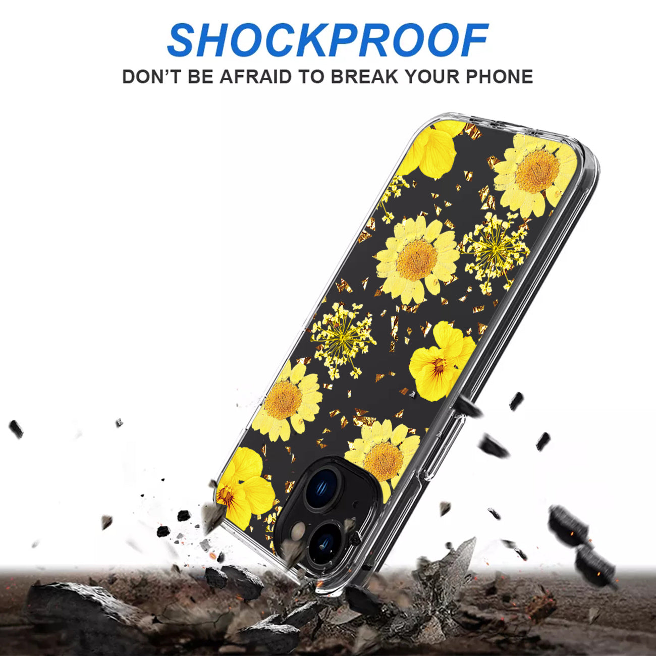 Pressed dried flower Design Phone case For iPhone 14 /13