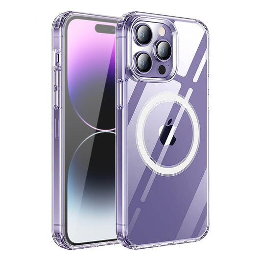 1 set(Case+Screen Glass) Magnetic Wireless Charging TPU Bumper Case For iPhone 14 Pro Max In Clear +APPLE IPHONE 14 PRO MAX 2.5D Super Durable Glass