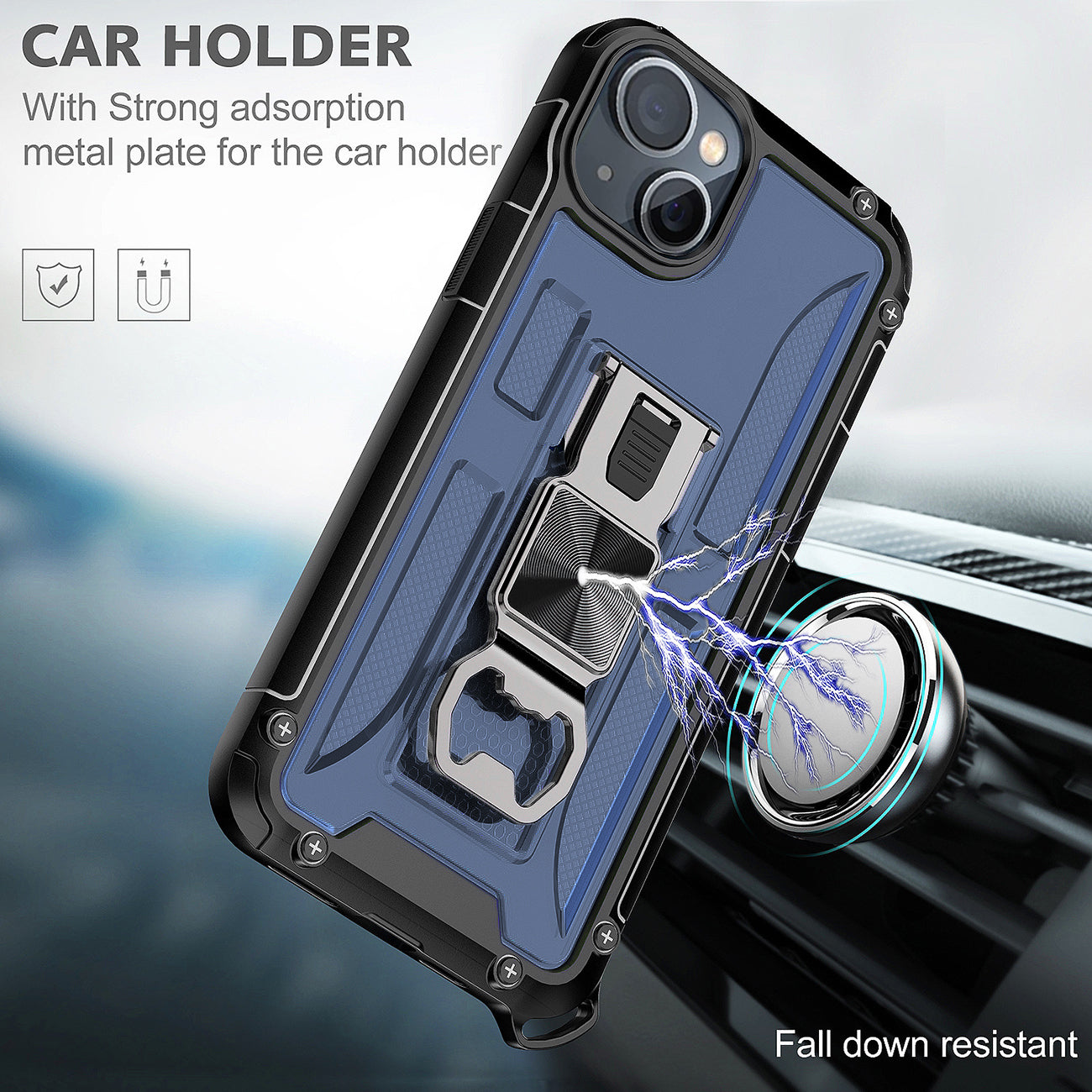 Kickstand Ring Holder/Bottle Opener with Magnetic Car Mount for IPHONE 14