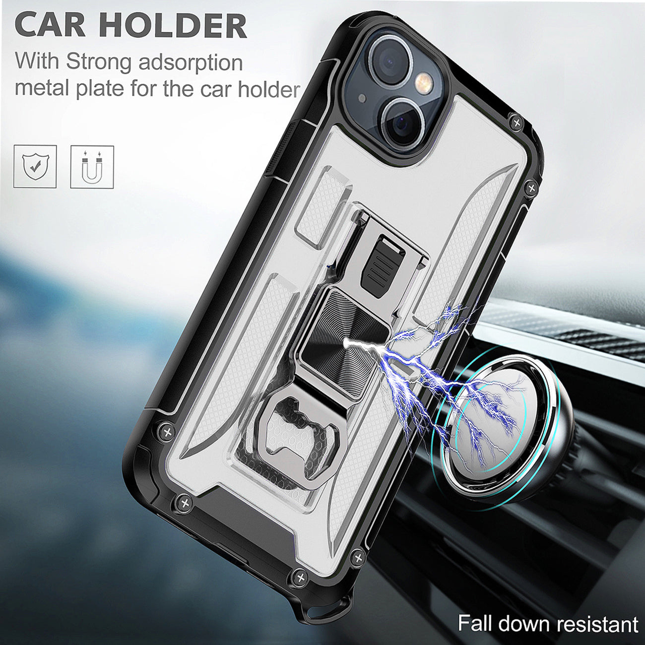 Kickstand Ring Holder/Bottle Opener with Magnetic Car Mount for IPHONE 14