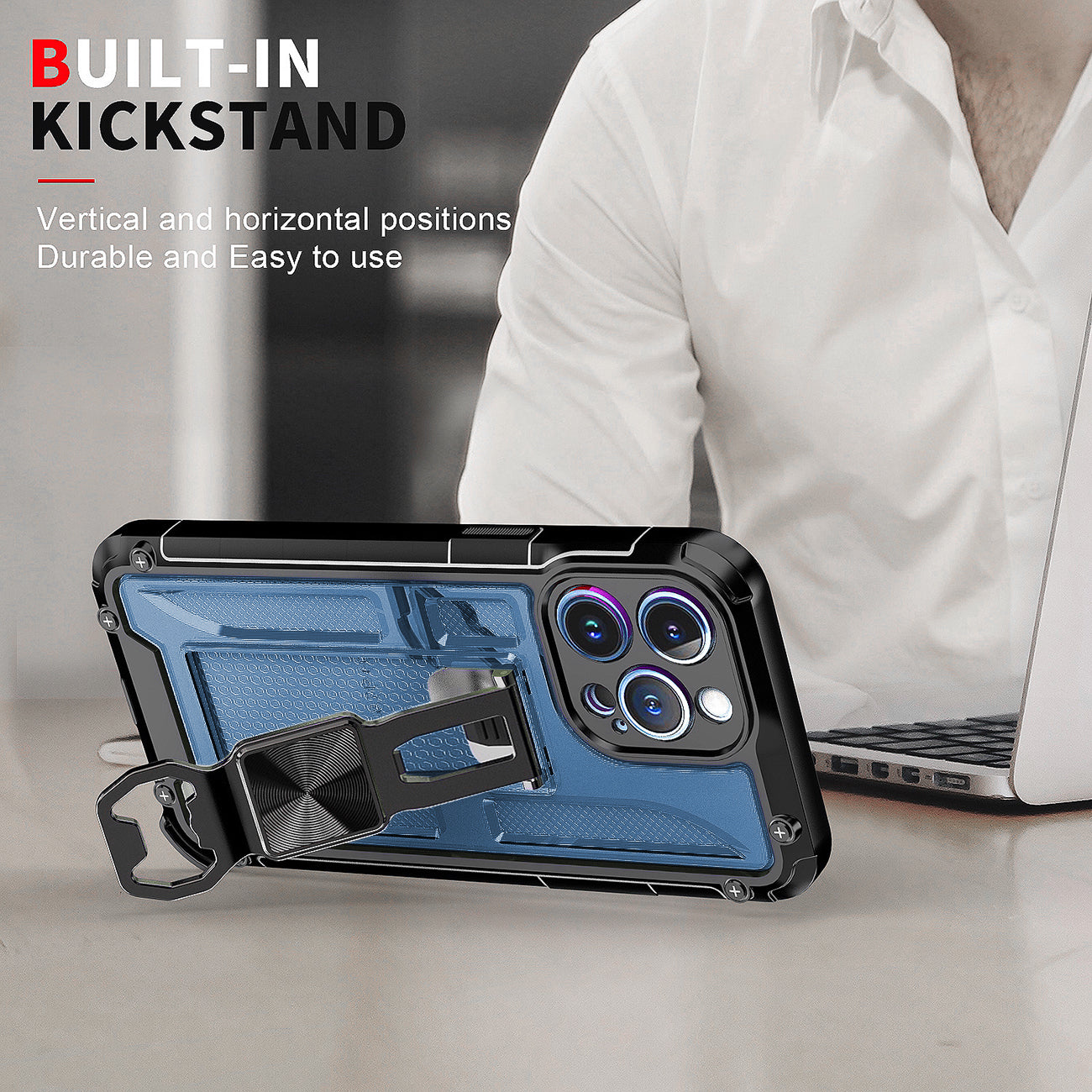 Kickstand Ring Holder/Bottle Opener with Magnetic Car Mount for IPHONE 14 PRO