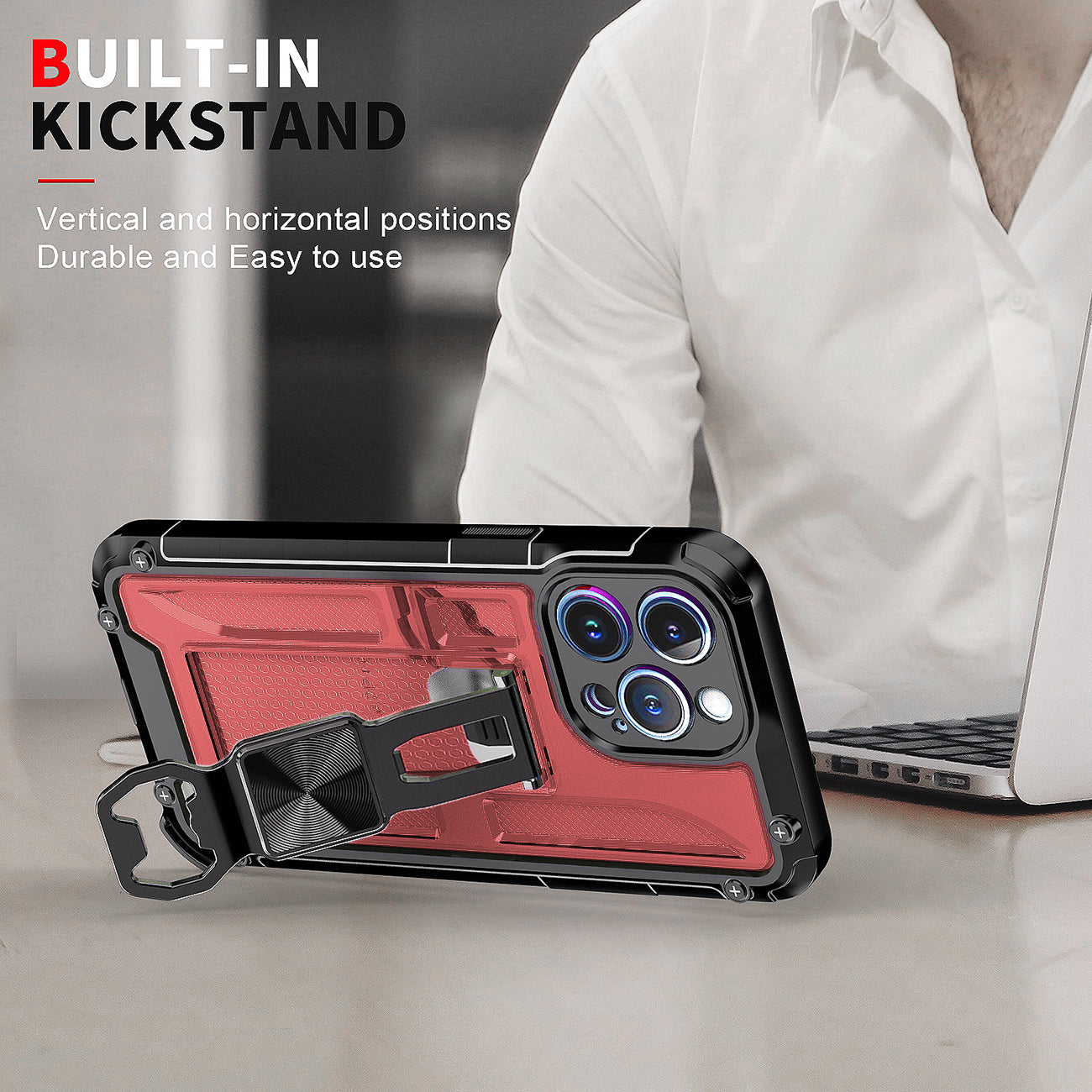 Kickstand Ring Holder/Bottle Opener with Magnetic Car Mount for IPHONE 14 PRO MAX