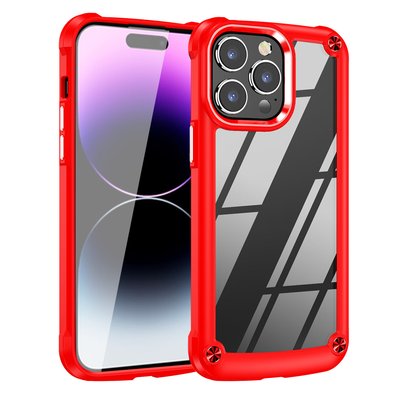 High Quality Clean PC,TPU and Metal Bumper Case For iPhone 14 PRO MAX