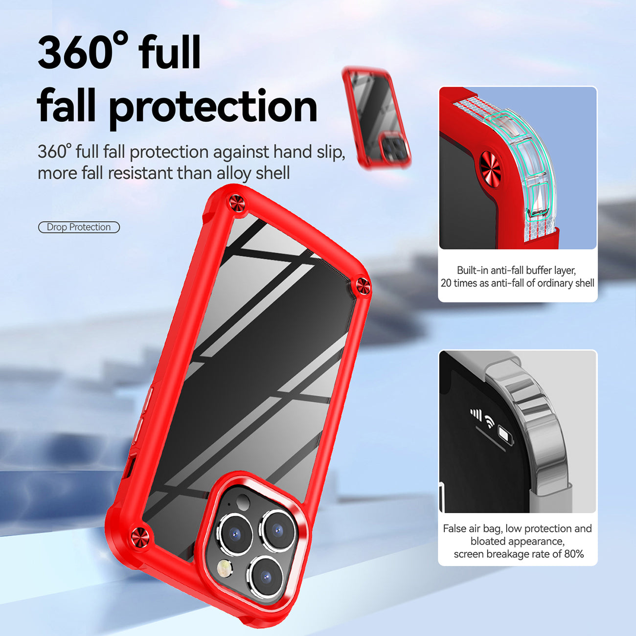 High Quality Clean PC,TPU and Metal Bumper Case For iPhone 14 PRO MAX