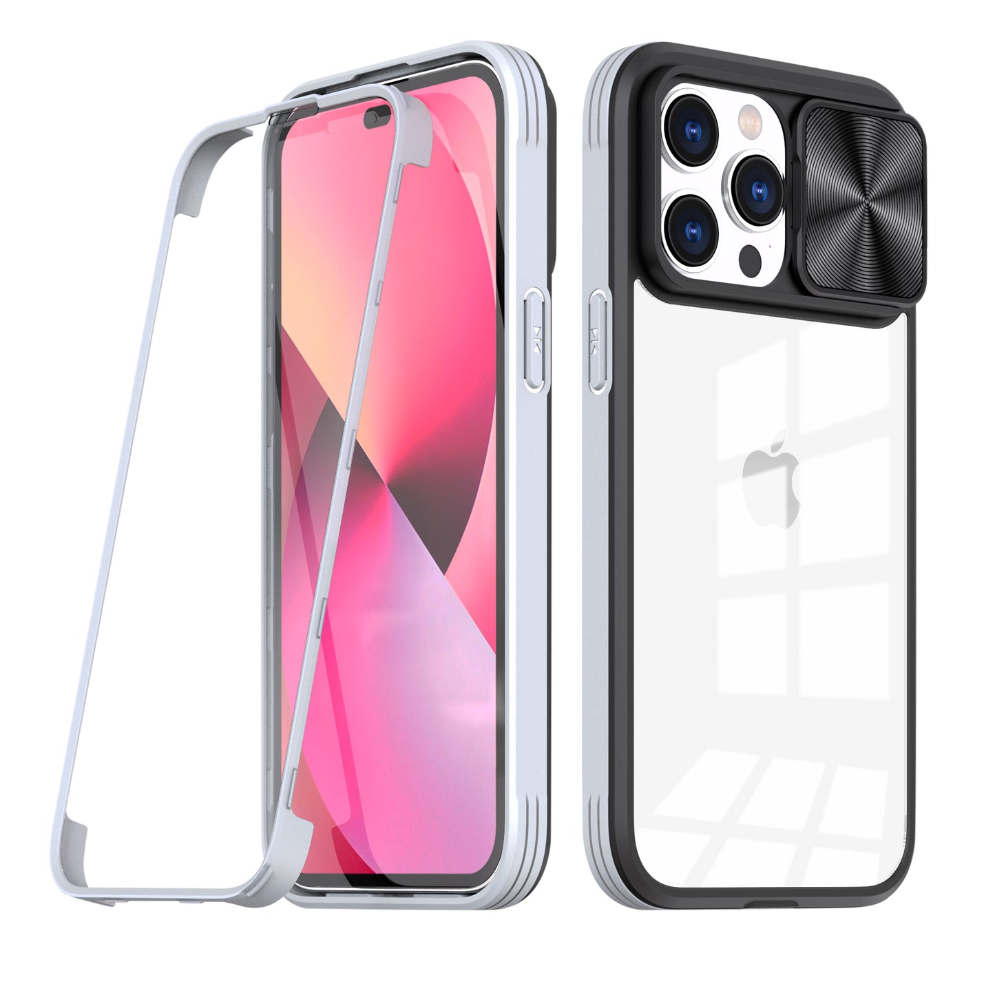 Protective Film Slide Camera Lens Phone Case For iPhone 14 Pro