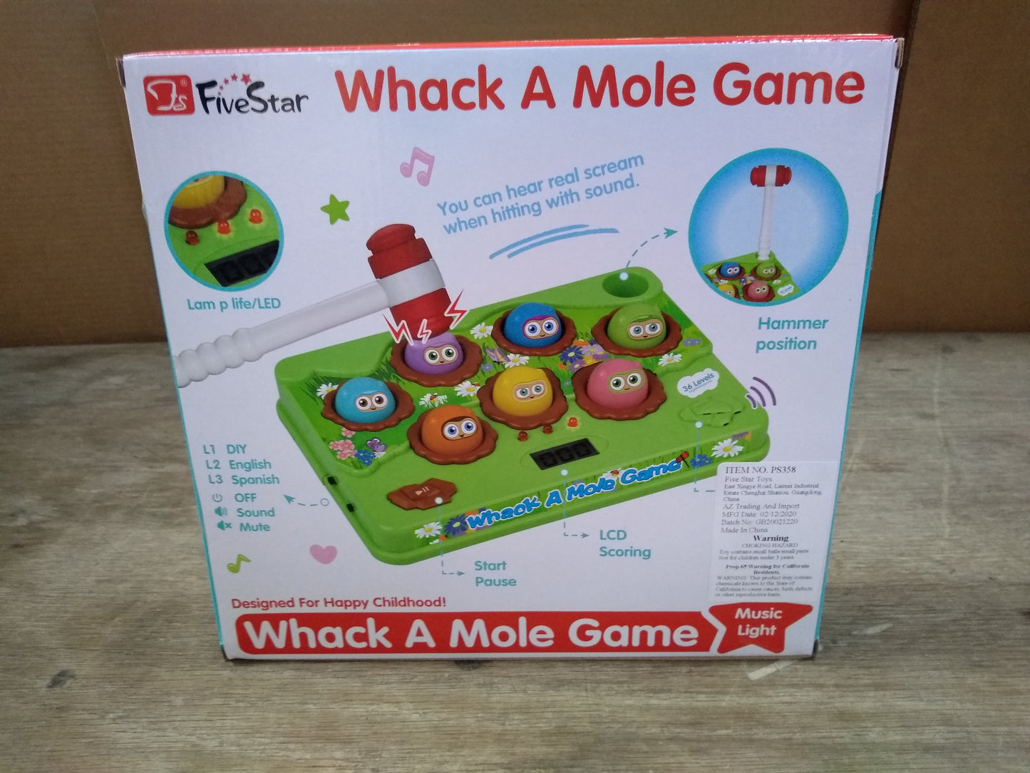 Whack-A-Mole Electronic Toy Arcade Game