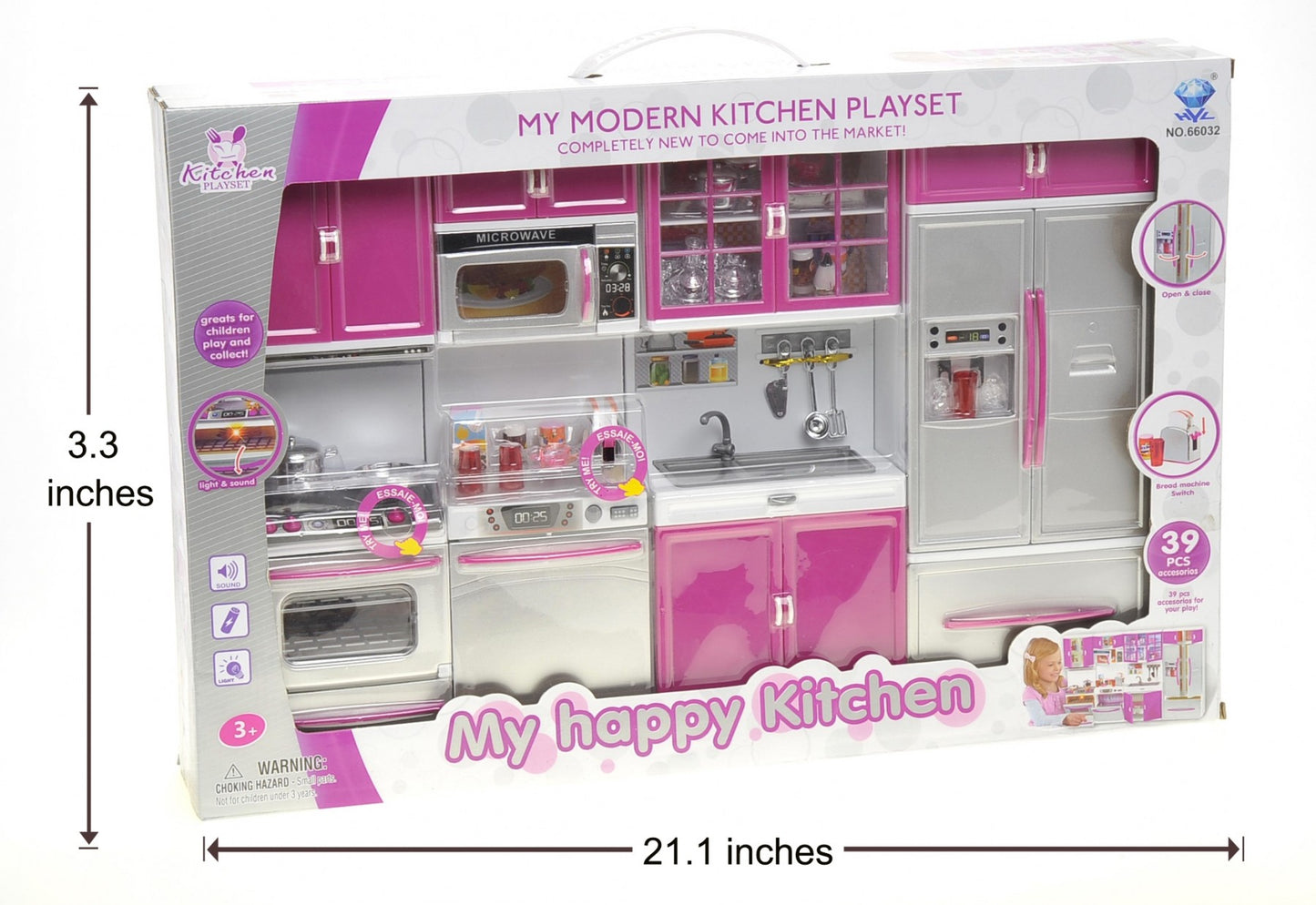 My Modern Kitchen Full Deluxe Kit Battery Operated Kitchen Playset : Refrigerator, Stove, Sink, Microwave